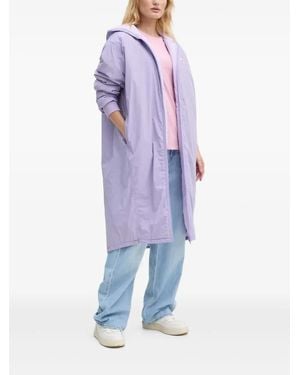 American Vintage Hooded Zip-Front Coat - Purple