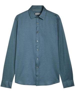 Canali Long-Sleeve Jersey Shirt - Blue