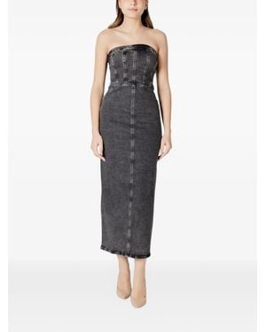 Ichi Robe-Bustier À Coupe Mi-Longue - Black