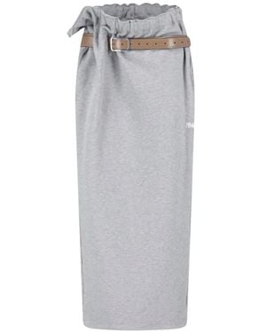 Magliano Provincia Belted Midi Skirt - Gray