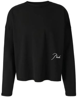 Rhude Logo-Embroidered Long-Sleeve T-Shirt - Black