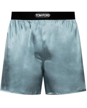 Tom Ford Zijden Satijnen Boxershorts - Blauw