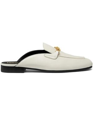 Versace Medusa Leather Mules - White