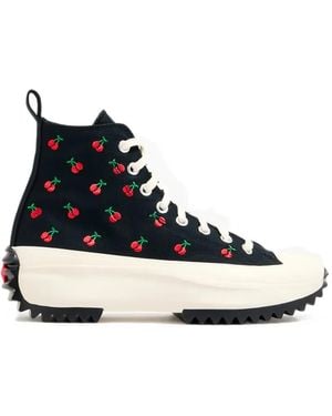 Converse Run Star Hike Cherry-Embroidered Trainers - Blue