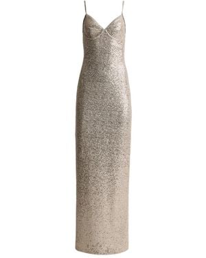 St. John Sequin Maxi Dress - Natural