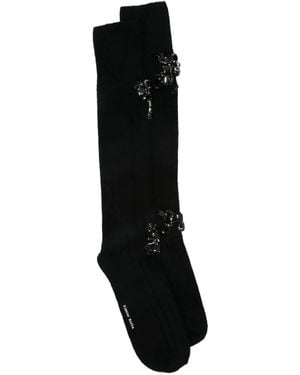 Simone Rocha Calzini Con Decorazione Rosa - Nero