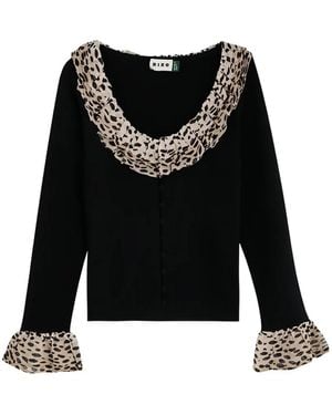 RIXO London Laurel Ruffled Cardigan - Black