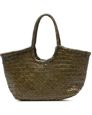 Dragon Diffusion Big Nantucket Basket Woven Handle Shoulder Bag - Natural