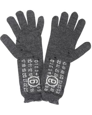 MM6 by Maison Margiela Ribbed-Knit Gloves - Black
