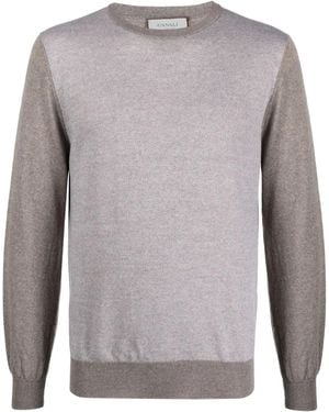 Canali Two-Tone Wool Jumper - Grey