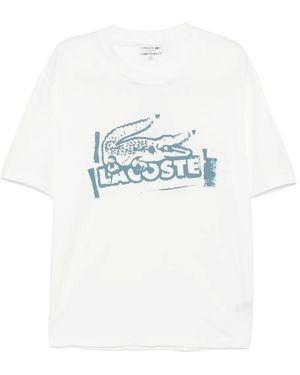 Lacoste Cotton Printed T-Shirt - White