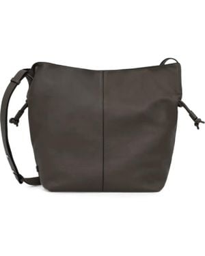 Marc O' Polo Sienna Drawstring Leather Shoulder Bag - Black