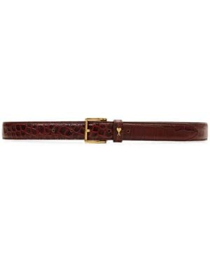 Ami Paris Crocodile Cow-Leather Paris Paris Belt 25 Mm - White