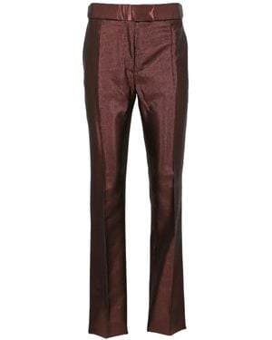Tom Ford Metallic-Effect Tailored Trousers - Brown
