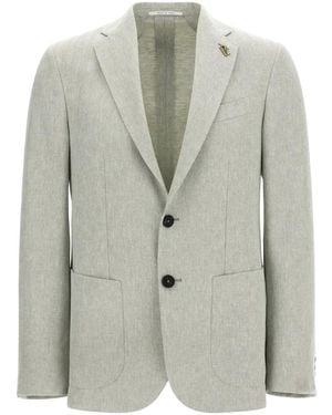 Pal Zileri Brera Chevron-Pattern Blazer - Grey