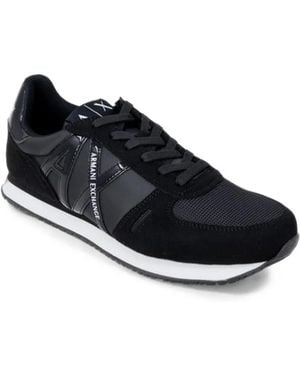 ARMANI EXCHANGE Logo-Patch Trainers - Black