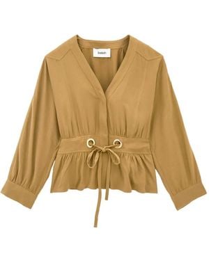 Ba&sh Blusa Con Cierre De Lazo Y Peplum - Neutro