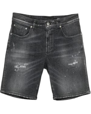 Dondup Derick Distressed Paint-Splatter Shorts - Gray
