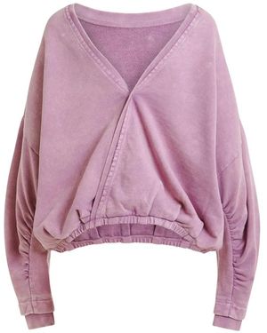 Essentiel Antwerp Open-Back Gathered Sweatshirt - Pink