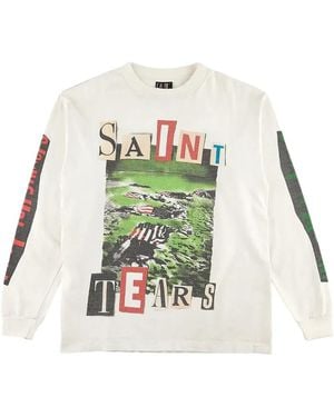 SAINT Mxxxxxx Saint Tears Long-Sleeve T-Shirt - White