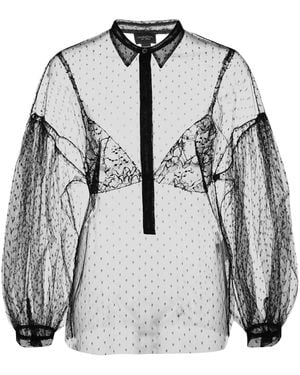Giambattista Valli Sheer Lace Shirt - Grey
