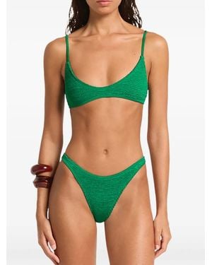 Bondeye Scene Crinkled-Finish Bikini Bottom - Green