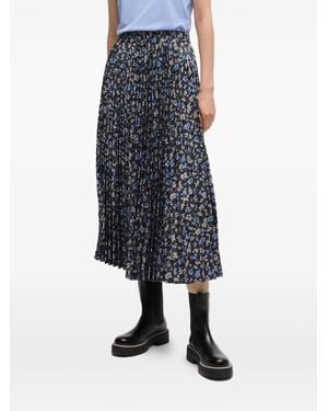 BOSS Floral-Print Midi Skirt - Blue