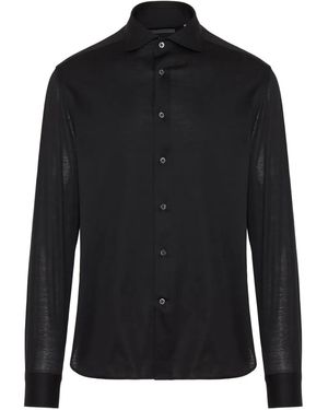 Corneliani Long-Sleeve Button-Up Shirt - Black