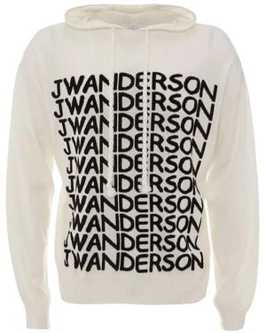JW Anderson ジャカードニットフーディー - ホワイト