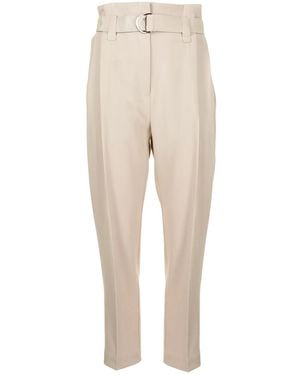 GOODIOUS Cropped Belted Pants - Natural