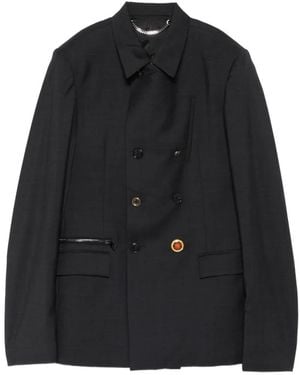 Martine Rose Double-Breasted Zip-Up Jacket - Black