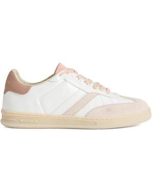 Woolrich Doubleu Crackle-Effect Sneakers - White