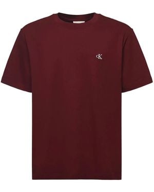 Calvin Klein T-Shirt Con Ricamo Logo - Rosso