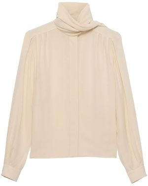 Prada Silk Marocain Shirt - Natural