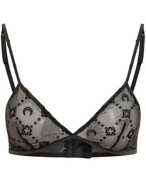 Marine Serre Bralet Mit Geflockten Details - Schwarz