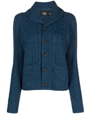 RRL Cardigan Con Scollo A Scialle - Blu