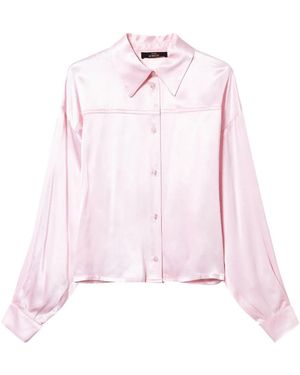Twinset Satin Weave Button-Down Shirt - Pink
