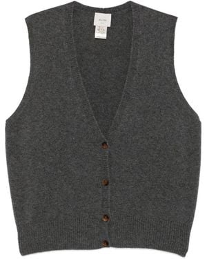 Alysi Cardigan Smanicato Con Scollo A V - Grigio
