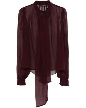 retroféte Haut Noué À Manches Longues - Violet