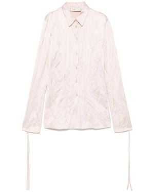 Blumarine Crinkled Satin Shirt - Pink