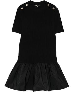 Maje Short Knit And Taffeta Dress - Black