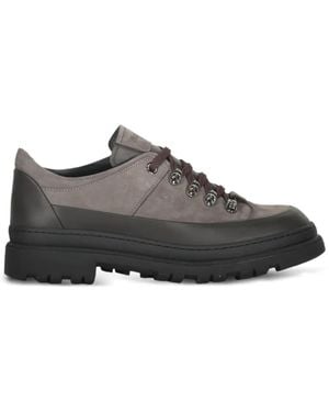 Moorer Roque Leather Lace-Up Hiking Boots - Grey