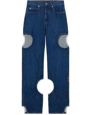 Off-White c/o Virgil Abloh カットアウト ジーンズ - ブルー