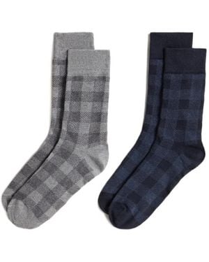 Woolrich Socken Mit Karomuster (2Er-Set) - Blau