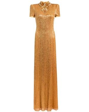 Jenny Packham Amber Embellished Maxi Dress - Metallic