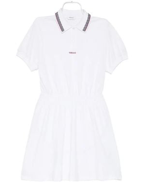 Versace Kleid Mit Logo-Stickerei - Weiß