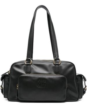 Miu Miu Leather Top-Handle Tote Bag - Black