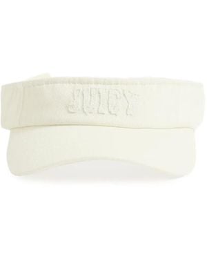 Juicy Couture Logo-Embroidered Denim Visor - White