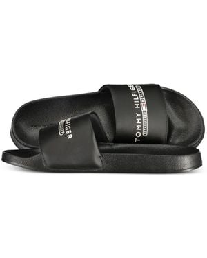 Tommy Hilfiger Logo-Print Sandals - Black