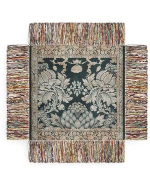 Pierre Louis Mascia Aloeuw Floral-Print Fringed Scarf - Grey